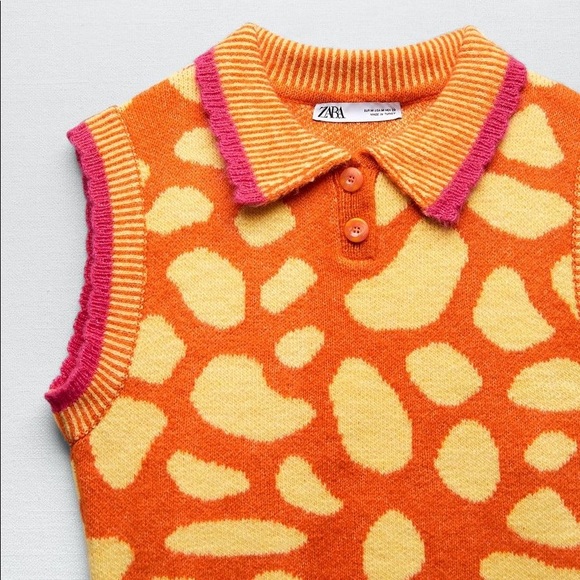 Zara JACQUARD KNIT VEST - Picture 9 of 9